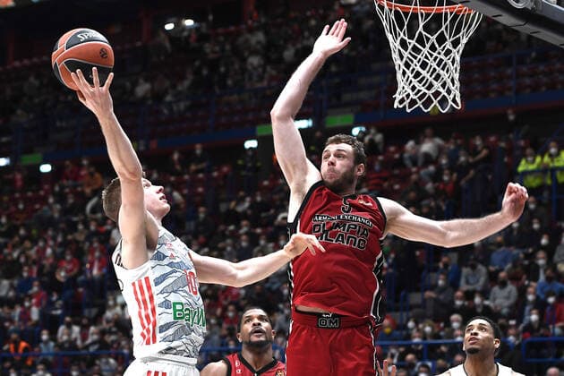 Db Milano 29 03 2022 - basket Eurolega AX Armani Exchange Olimpia Milano-Fc Bayern Munich foto Daniele Buffa Image nella foto: Ognjen Jaramaz-Nicolo Melli 