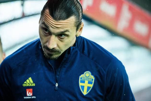 220329 Zlatan Ibrahimovic of Sweden during the FIFA World Cup Qualifier play off final between Poland and Sweden on March 29, 2022 in Katowice Photo Joel Marklund BILDBYRAN kod JM JM0300 bbeng fotboll football soccer fotball vm kval kval fifa world cup qualifier landskamp play off playoff sverige sweden sweden and poland poland,  Copyright: JOELxMARKLUND BB220329JM043