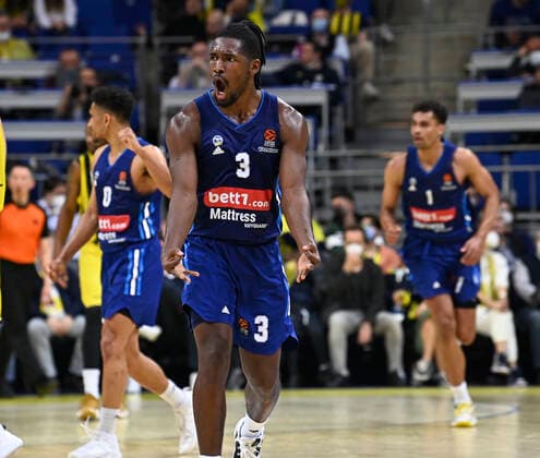Jaleen Smith of Alba Berlin in action during the Turkish Airlines EuroLeague Regular Season Round 21 match between Fenerbahce Beko Istanbul and Alba Berlin at Ulker Sports Arena in Istanbul, Turkey , on March 29, 2022 