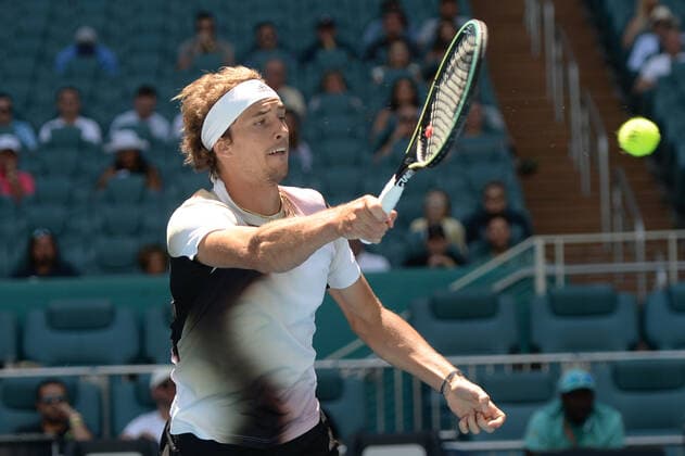 Tennis, ATP-Turnier in Miami Alexander Zverev (GER) defeated Thanasi Kokkinakis (AUS) 6-4, 6-4, at the Miami Open being played at Hard Rock Stadium in Miami Gardens, Florida on March 29, 2022: Ã‚ Tennisclix CSM Miami Gardens USA - ZUMAc04_ 20220329_zaf_c04_009 Copyright: xKarlaxKinnex