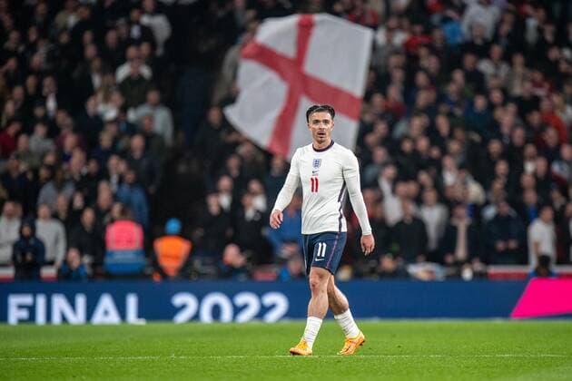 LONDON, ENGLAND - MARCH 29: Jack Grealish of England during the International Friendly, Länderspiel, Nationalmannschaft match between England and Ivory Coast at Wembley Stadium on March 29, 2022 in London, E England v Ivory Coast - International Friendly Copyright: xSebastianxFrejx