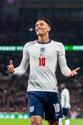 LONDON, ENGLAND - MARCH 29: Jude Bellingham of England during the International Friendly, Länderspiel, Nationalmannschaft match between England and Ivory Coast at Wembley Stadium on March 29, 2022 in London, E England v Ivory Coast - International Friendly Copyright: xSebastianxFrejx