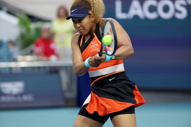 Tennis, WTA-Turnier in Miami March 29, 2022, Miami Gardens, Florida, United States Of America: MIAMI GARDENS, FLORIDA - MARCH 29: Naomi Osaka of Japan defeats Danielle Collins of the United States in their quarter final match on day 9 of the Miami Open at Hard Rock Stadium on March 29, 2022 in Miami Gardens, Florida ...People: Naomi Osaka Miami Gardens United States Of America - ZUMAs214 20220329_zda_s214_039 Copyright: xSMGx