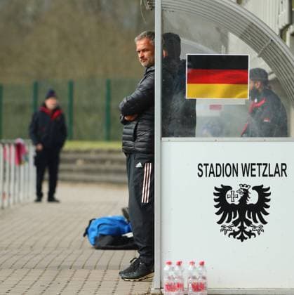 Coach Christian Wueck Germany Germany vs Italy, Football, U16 Laenderspiel, 29 03 2022 DFB regulations prohibit any use of photographs as image sequences and or quasi video Germany vs Italy, Football, U16 Laenderspiel, 29 03 2022 Wetzlar Copyright: xEibner-Pressefotox EP_RWS