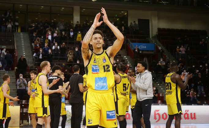 Ludwigsburg , Basketball easycredit BBL Bundesliga MHP Riesen Ludwigsburg vs SYNTAINICS MBC , Jonah Radebaugh Giants