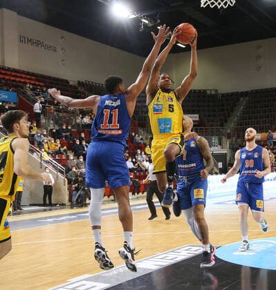 Justin Simon Riesen MHP Riesen Ludwigsburg vs Mitteldeutscher BC Basketball Bundesliga 2021 2022 Ludwigsburg , GER, 30 03 2022,