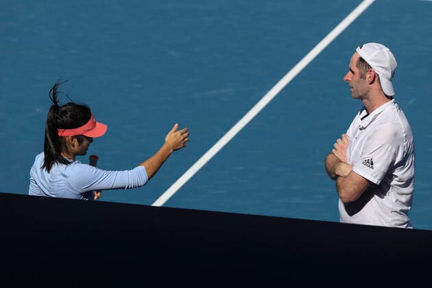 Trainer,coach Torben Beltz and Emma Raducanu,training, Copyright: xJuergenxHasenkopfx