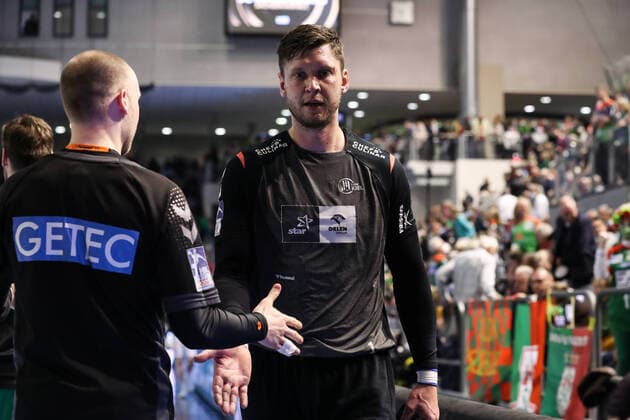 Goalkeeper Niklas Landin Jacobsen THW Kiel,1 Handball Bundesliga season 2021 2022 SC Magdeburg vs THW Kiel at GETEC Arena in Magdeburg Handball,Germany,26 03 2022