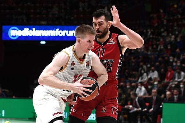 Db Milano 31 03 2022 - basket Eurolega AX Armani Exchange Olimpia Milano-As Monaco foto Daniele Buffa Image nella foto: Brock Motum-Giampaolo Ricci 