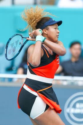 March 31, 2022, Miami Gardens, Florida, United States: Naomi Osaka (JPN) returns a shot during the women s singles semifinals at the Miami Open presented by Itau at Hard Rock Stadium in Miami Gardens, Florida. Miami Gardens United States - ZUMAw109 20220331_zap_w109_052 Copyright: xDebbyxWongx