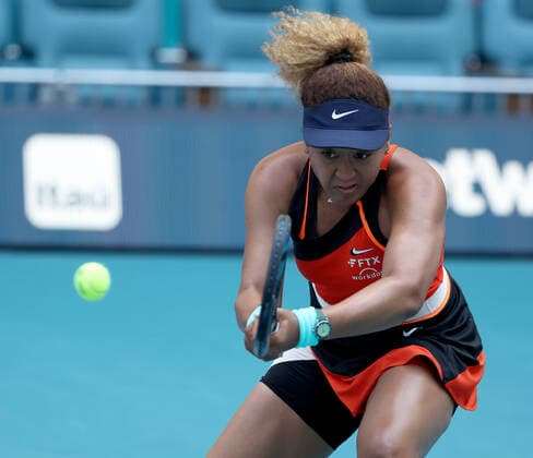 March 31, 2022, Miami Gardens, Florida, United States Of America: MIAMI GARDENS, FLORIDA - MARCH 31: Naomi Osaka of Japan defeats Belinda Bencic of Switzerland during the women s semifinals of the Miami Open at Hard Rock Stadium March 31, 2022 in Miami Gardens, Florida. ...People: Naomi Osaka Miami Gardens United States Of America - ZUMAs214 20220331_zda_s214_030 Copyright: xSMGx