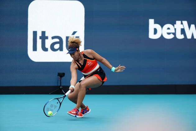 March 31, 2022, Miami Gardens, Florida, United States Of America: MIAMI GARDENS, FLORIDA - MARCH 31: Naomi Osaka of Japan defeats Belinda Bencic of Switzerland during the women s semifinals of the Miami Open at Hard Rock Stadium March 31, 2022 in Miami Gardens, Florida. ...People: Naomi Osaka Miami Gardens United States Of America - ZUMAs214 20220331_zda_s214_047 Copyright: xSMGx
