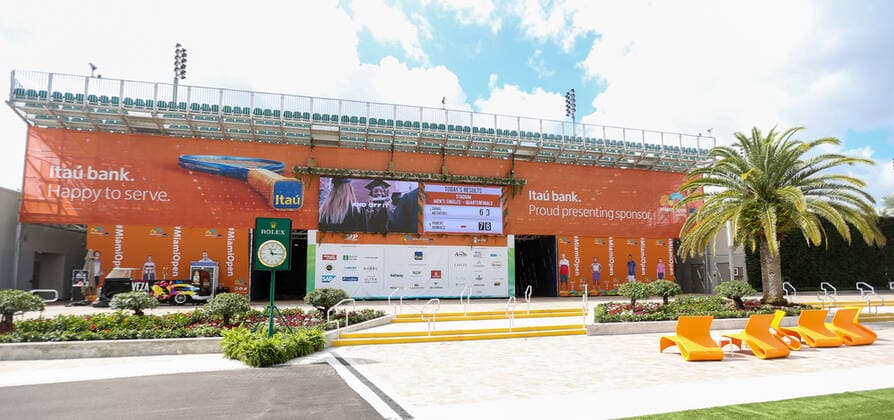 April 1, 2022, Miami Gardens, Florida, United States: The grandstand at the Miami Open presented by Itau at Hard Rock Stadium in Miami Gardens, Florida. Miami Gardens United States - ZUMAw109 20220401_zap_w109_017 Copyright: xDebbyxWongx