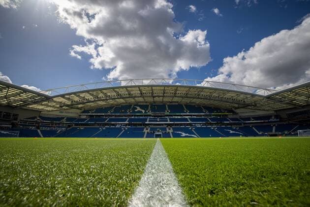 Mandatory Credit: Photo by Simon Dael Shutterstock (12877322a) General view inside the ground Brighton & Hove Albion v Norwich City, Premier League, Football, American Express Community Stadium, Brighton, UK - 02 Apr 2022 EDITORIAL USE ONLY No use with unauthorised audio, video, data, fixture lists, club league logos or live services. Online in-match use limited to 120 images, no video emulation. No use in betting, games or single club league player publications. Brighton & Hove Albion v Norwich City, Premier League, Football, American Express Community Stadium, Brighton, UK - 02 Apr 2022 EDITORIAL USE ONLY No use with unauthorised audio, video, data, fixture lists, club league logos or live services. Online in-match use limited to 120 images, no video emulation. No use in betting, games or single club league player publications. Copyright: xSimonxDael Shutterstockx 12877322a