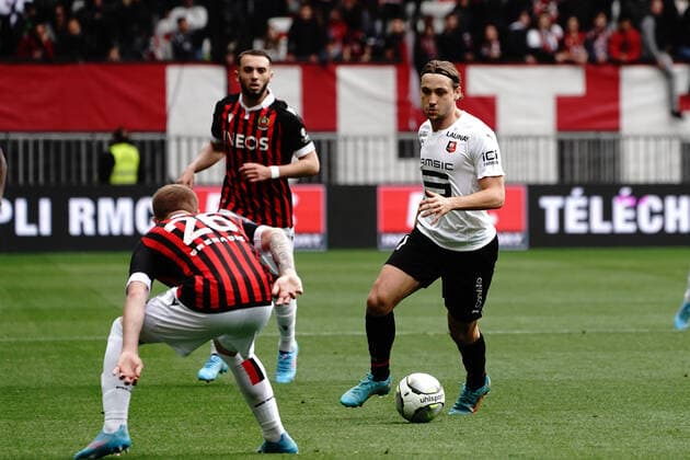 Lovro Majer (Stade Rennais) FOOTBALL : OGC Nice vs Rennes - Ligue 1 Uber Eats - Nice - 02 04 2022 NorbertScanella Panoramic 