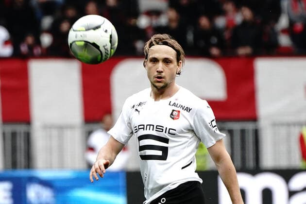 Lovro Majer (Stade Rennais) FOOTBALL : OGC Nice vs Rennes - Ligue 1 Uber Eats - Nice - 02 04 2022 NorbertScanella Panoramic 