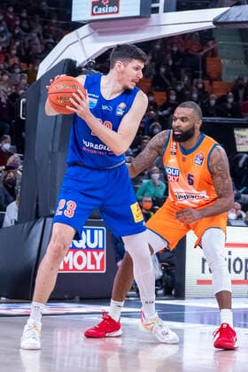 Goran Huskic 23, Syntainics MBC with Sean Evans 5, Ratiopharm Ulm GER, Basketball, easyCredit Basketball Bundesliga, Matchday 28, Ratiopharm Ulm vs Syntainics MBC, 02 04 2022, GER, Basketball, easyCredit Basketball Bundesliga, Matchday 28, Ratiopharm Ulm vs Syntainics MBC, 02 04 2022 New Ulm. Copyright: xEibner-Pressefotox EP_FWF