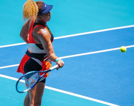April 2, 2022, Miami Gardens, Florida, United States: April, 2 - Miami Gardens: Naomi Osaka(JPN) in action here loses 46 06 to Iga Swaitek(POL) during the Finals of the 2022 Miami open. Miami Gardens United States - ZUMApa3_ 0154366210st Copyright: xAndrewxPatronx