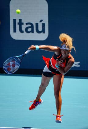 April 2, 2022, Miami Gardens, Florida, United States: April, 2 - Miami Gardens: Naomi Osaka(JPN) in action here loses 46 06 to Iga Swaitek(POL) during the Finals of the 2022 Miami open. Miami Gardens United States - ZUMApa3_ 0154366318st Copyright: xAndrewxPatronx