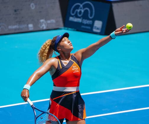 Sport Themen der Woche KW13 April 2, 2022, Miami Gardens, Florida, United States: April, 2 - Miami Gardens: Naomi Osaka(JPN) in action here loses 46 06 to Iga Swaitek(POL) during the Finals of the 2022 Miami open. Miami Gardens United States - ZUMApa3_ 0154366331st Copyright: xAndrewxPatronx