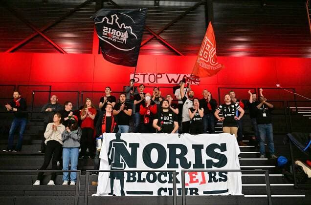 03 04 2022 Basketball Season 2021 2022 2 Bundesliga Pro A 33 Matchday Nürnberg Falcons Basketball Club NBC Medipolis SC Jena Fans Fanblock NBC