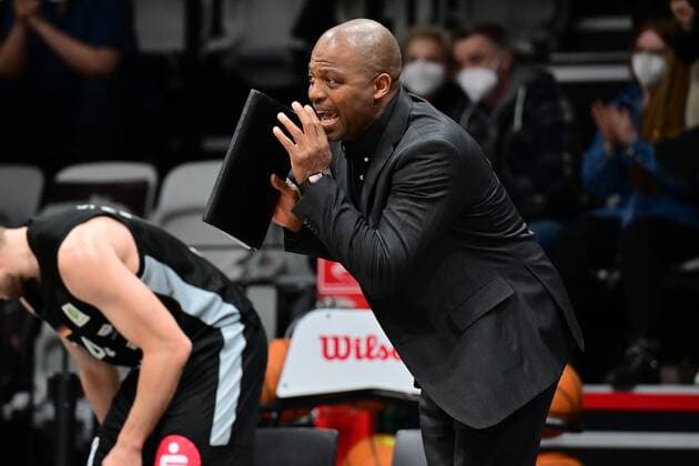 03 04 2022 Basketball Season 2021 2022 2 Bundesliga Pro A 33 Matchday Nürnberg Falcons Basketball Club NBC Medipolis SC Jena Derrick Taylor Co Trainer Assistant Coach Nürnberg Falcons BC NBC