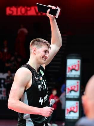 03 04 2022 Basketball Season 2021 2022 2 Bundesliga Pro A 33 Matchday Nürnberg Falcons Basketball Club NBC Medipolis SC Jena Jonathan Maier 13, Nürnberg Falcons BC NBC Player of the Day Man of the Match