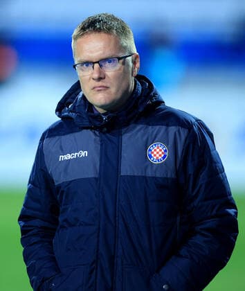 Croatian First League - Osijek v Hajduk Split 03.04.2022., stadion Gradski vrt, Osijek - Hrvatski Telekom Prva liga, 29. kolo, NK Osijek - HNK Hajduk. Trener Hajduka Valdas Dambrauskas DavorxJavorovic PIXSELL
