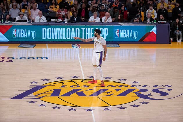 April 3, 2022, Los Angeles, California, USA: Anthony Davis 3 of the Los Angeles Lakers during their NBA, Basketball Herren, USA game against the Denver Nuggets on Sunday April 3, 2022 at Crypto.com Arena in Los Angeles, California. Lakers lose to Nuggets, 118-129. PI Los Angeles USA - ZUMAp124 20220403_zaa_p124_013 Copyright: xJAVIERxROJASx