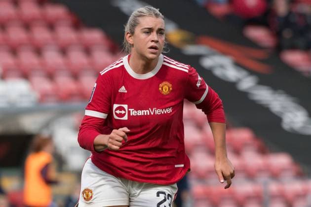 Leigh, England, April 3rd 2022 Alessia Russo (23 Manchester United, ManU in action during the Barclays FA Womens Super League game between & xA