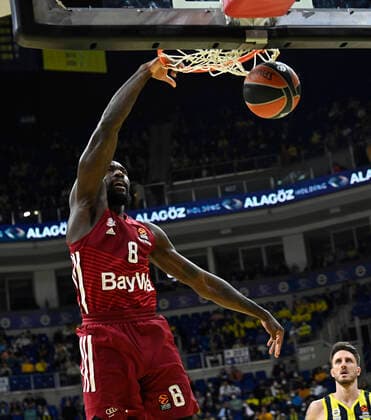 Othello Hunter of Bayerm Munich in action during the Turkish Airlines EuroLeague Regular Season Round 26 match between Fenerbahce Beko Istanbul and Bayerm Munich at Ulker Sports Arena in Istanbul, Turkey, on April 4, 2022. ( Photo : Seskimphoto ) 