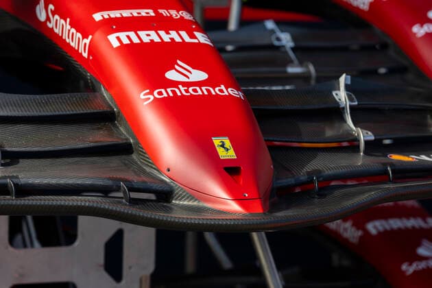 April 6, 2022, Melbourne, Victoria, Australia: Nose cones of the Ferrari F1 Team cars in pit lane during preparations for the 2022 Australian Grand Prix at the Albert Park Grand Prix circuit. Melbourne Australia - ZUMAs197 20220406_zaa_s197_114 Copyright: xGeorgexHitchensx
