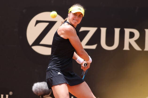 April 6, 2022, Bogota, Colombia: Rebecca Perterson of Sweden plays during the match against Tatjana Maria of Germany at the Copa Colsanitas WTA, Tennis Damen Tournament on April 6, 2022 in Bogota, Colombia. Bogota Colombia - ZUMAh147 20220406_zap_h147_010 Copyright: xDanielxGarzonxHerazox