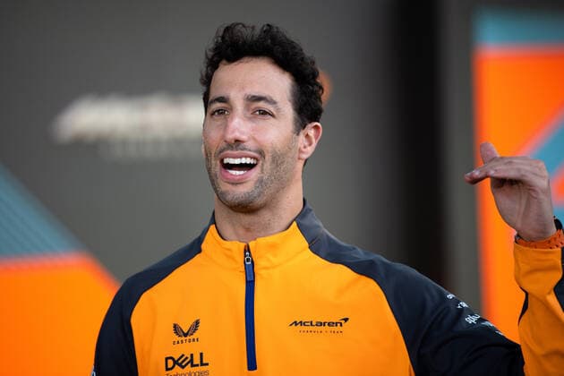 MELBOURNE, AUSTRALIA - APRIL 07: Daniel Ricciardo (3) of Australia and McLaren F1 Team is interviewed at the Australian Formula One Grand Prix at Albert Park on April 07, 2022 in Melbourne, Australia. (Photo by Steven Markham Icon Sportswire) AUTO: APR 07 F1 - Australian Grand Prix Icon22040706811