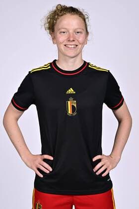 TUBIZE, BELGIUM - APRIL 05 : Tison Charlotte defender of Belgium pictured during a photoshoot of the National Belgian Football Team Women The Red Flames on April 5, 2022 in Tubize, Belgium, 05 04 2022 ( photoshoot Red Flames PhotoNews Panoramic 