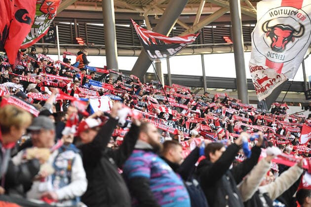 Football, men, 2021 2022 season, Europa League quarterfinals, first leg , RB Leipzig Atalanta Bergamo, fans of RB, 07 04 2022, Copyright: xSebastianxRäppoldx xMatthiasxKochx