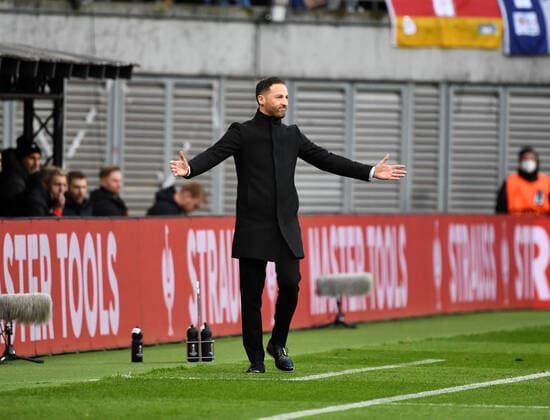 Football, men, season 2021 2022, Europa League quarterfinals, first leg , RB Leipzig Atalanta Bergamo, coach Domenico Tedesco RB Leipzig , 07 04 2022, Copyright: xSebastianxRäppoldx xMatthiasxKochx