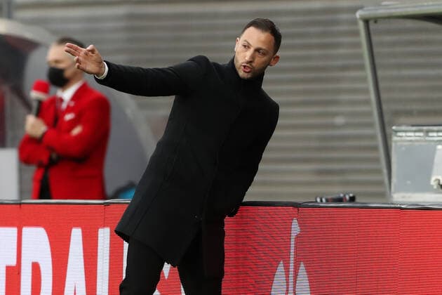 Coach Domenico Tedesco RB Leipzig Europa League season 2021 2022 quarterfinals RB Leipzig vs Atalanta Bergamo at Red Bull Arena in Leipzig football,Germany,man,men,07 04 2022