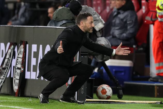 Coach Domenico Tedesco RB Leipzig Europa League season 2021 2022 quarterfinals RB Leipzig vs Atalanta Bergamo at Red Bull Arena in Leipzig Football,Germany,man,men,07 04 2022