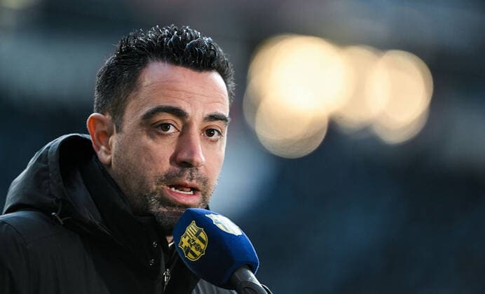07 04 2022, xpsx, football UEFA Europa League quarterfinals, Eintracht Frankfurt FC Barcelona v l Xavi Xavier Hernandez Creus coach Head Coach FC Barcelona DFL DFB REGULATIONS PROHIBIT ANY USE OF PHOTOGRAPHS as IMAGE SEQUENCES and or QUASI VIDEO emspor Frankfurt