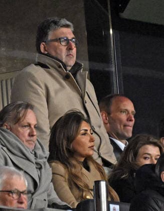 07 04 2022, xjhx, football UEFA Europa League, Eintracht Frankfurt FC Barcelona emspor, v l Axel Hellmann stellv Chairman of the Board Member of Eintracht Frankfurt Fußball AG Hansi Flick DFL DFB REGULATIONS PROHIBIT ANY USE OF PHOTOGRAPHS AS IMAGE SEQUENCES AND OR QUASI VIDEO Frankfurt am Main