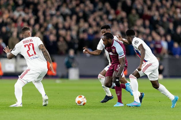 Mandatory Credit: Photo by Juan Gasparini JMP Shutterstock (12885956o) Michail Antonio of West Ham United in action West Ham United v Lyon, UK - 07 Apr 2022 Editorial use only West Ham United v Lyon, UK - 07 Apr 2022 Editorial use only  Copyright: xJuanxGasparini JMP Shutterstockx 12885956o