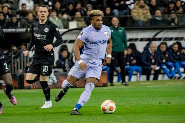 UEFA Europa League, Eintracht Frankfurt vs FC Barcelona, Deutsche Bank Park, Frankfurt, 07 04 2022 Adama Traore FC Barcelona 11 , Eintracht Frankfurt vs FC Barcelona, Frankfurt, Deutsche Bank Park, 7 4 2022 Copyright: xBEAUTIFULxSPORTS Gawlikx