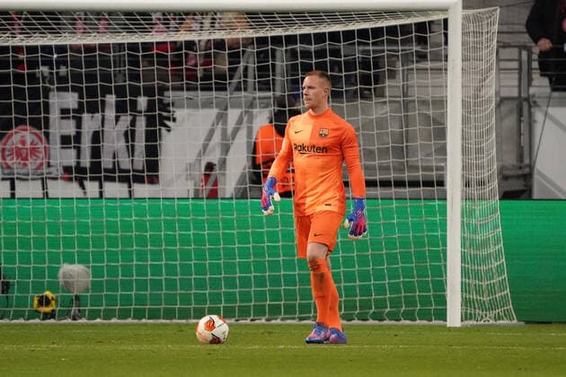 Goalkeeper Marc Andre ter Stegen FC Barcelona, Barca Frankfurt 07 04 2022 Eintracht Frankfurt vs FC Barcelona, UEFA Europa League, quarterfinals, first leg