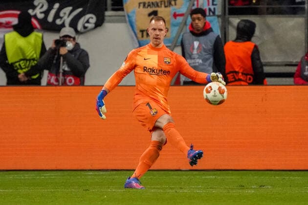 Goalkeeper Marc Andre ter Stegen FC Barcelona, Barca Frankfurt 07 04 2022 Eintracht Frankfurt vs FC Barcelona, UEFA Europa League, quarterfinals, first leg