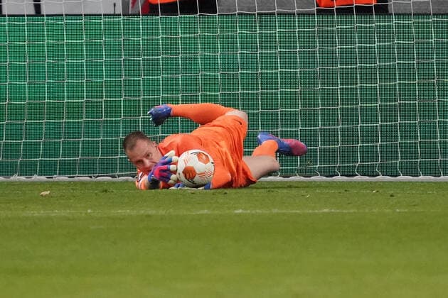 Goalkeeper Marc Andre ter Stegen FC Barcelona, Barca haelt Frankfurt 07 04 2022 Eintracht Frankfurt vs FC Barcelona, UEFA Europa League, quarterfinals, first leg