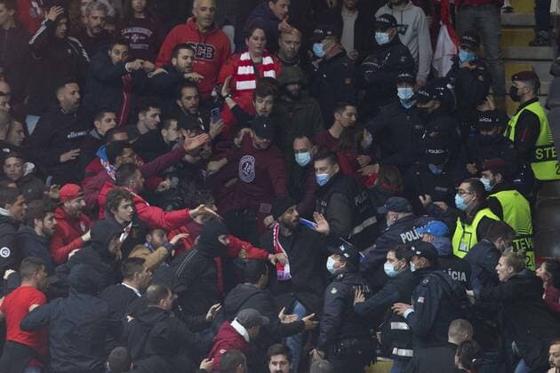 Football, EL, Sporting Braga - Glasgow Rangers, Riots