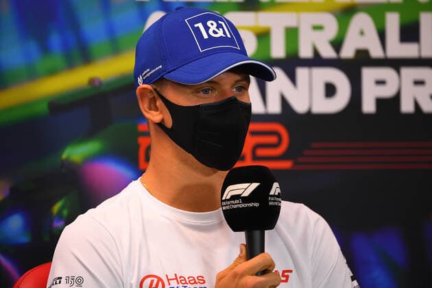 AUSTRALIAN F1 GRAND PRIX, Mick Schumacher of Haas F1 Team addresses the media during a press conference, PK, Pressekonferenz on day two of the Formula 1 Australian Grand Prix 2022 at the Albert Park Grand Prix Circuit in Melbourne, Friday, April 8, 2022. ( NO ARCHIVING, EDITORIAL USE ONLY, NO USE IN BOOKS WITHOUT CONSENT MELBOURNE VIC AUSTRALIA  Copyright: xJAMESxROSSx 20220408001644799443