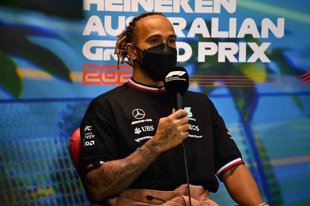 AUSTRALIAN F1 GRAND PRIX, Lewis Hamilton of Mercedes addresses the media during a press conference, PK, Pressekonferenz on day two of the Formula 1 Australian Grand Prix 2022 at the Albert Park Grand Prix Circuit in Melbourne, Friday, April 8, 2022. ( NO ARCHIVING, EDITORIAL USE ONLY, NO USE IN BOOKS WITHOUT CONSENT MELBOURNE VIC AUSTRALIA  Copyright: xJAMESxROSSx 20220408001644815257