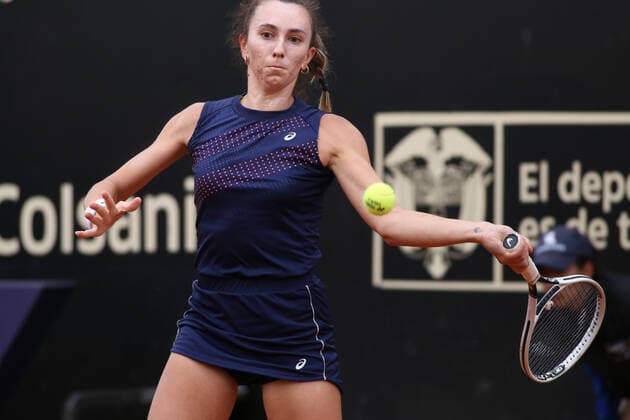 April 7, 2022, Bogota, Colombia: pek o z of Turkey plays during the match against Maria Camila Osorio of Colombia at the Copa Colsanitas WTA, Tennis Damen Tournament on April 7, 2022 in Bogota, Colombia. Bogota Colombia - ZUMAh147 20220407_zap_h147_007 Copyright: xDanielxGarzonxHerazox